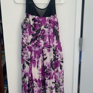 INC International Concepts Purple and Black Floral Dress